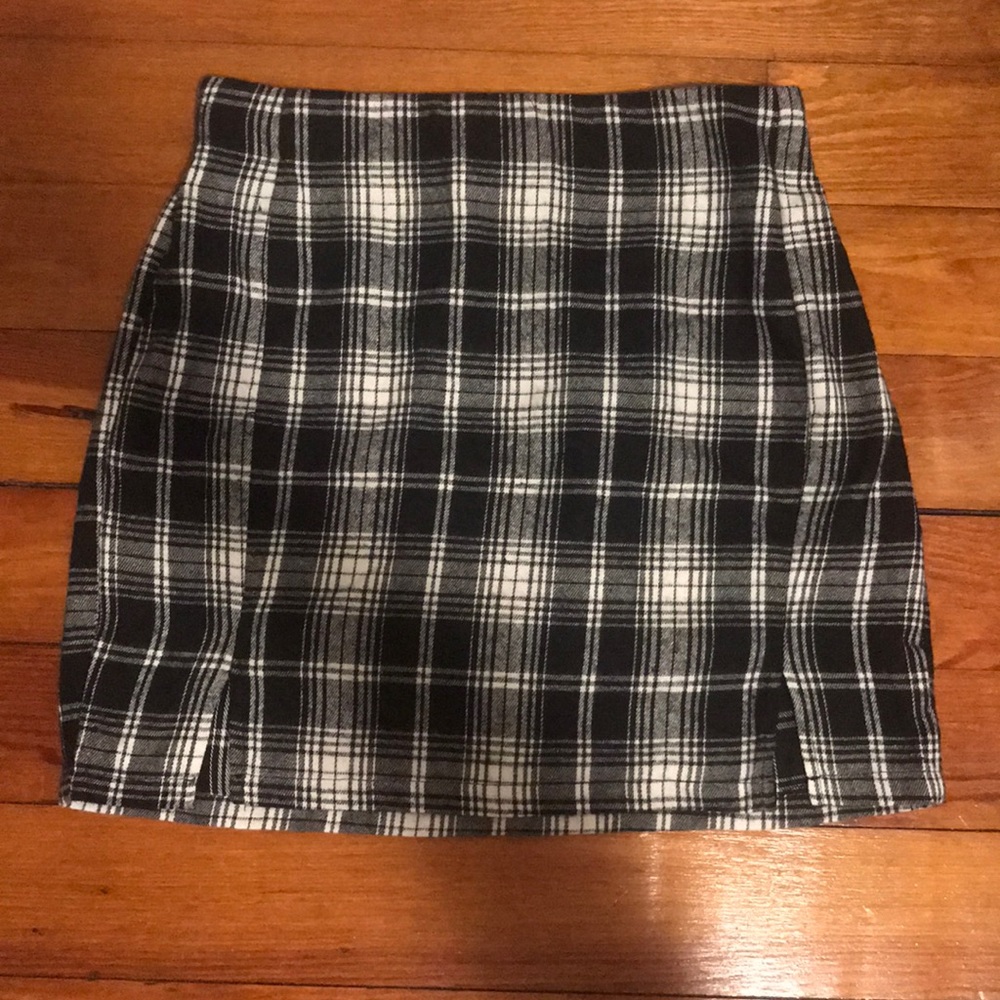 Gingham black and white Zaful skirt
